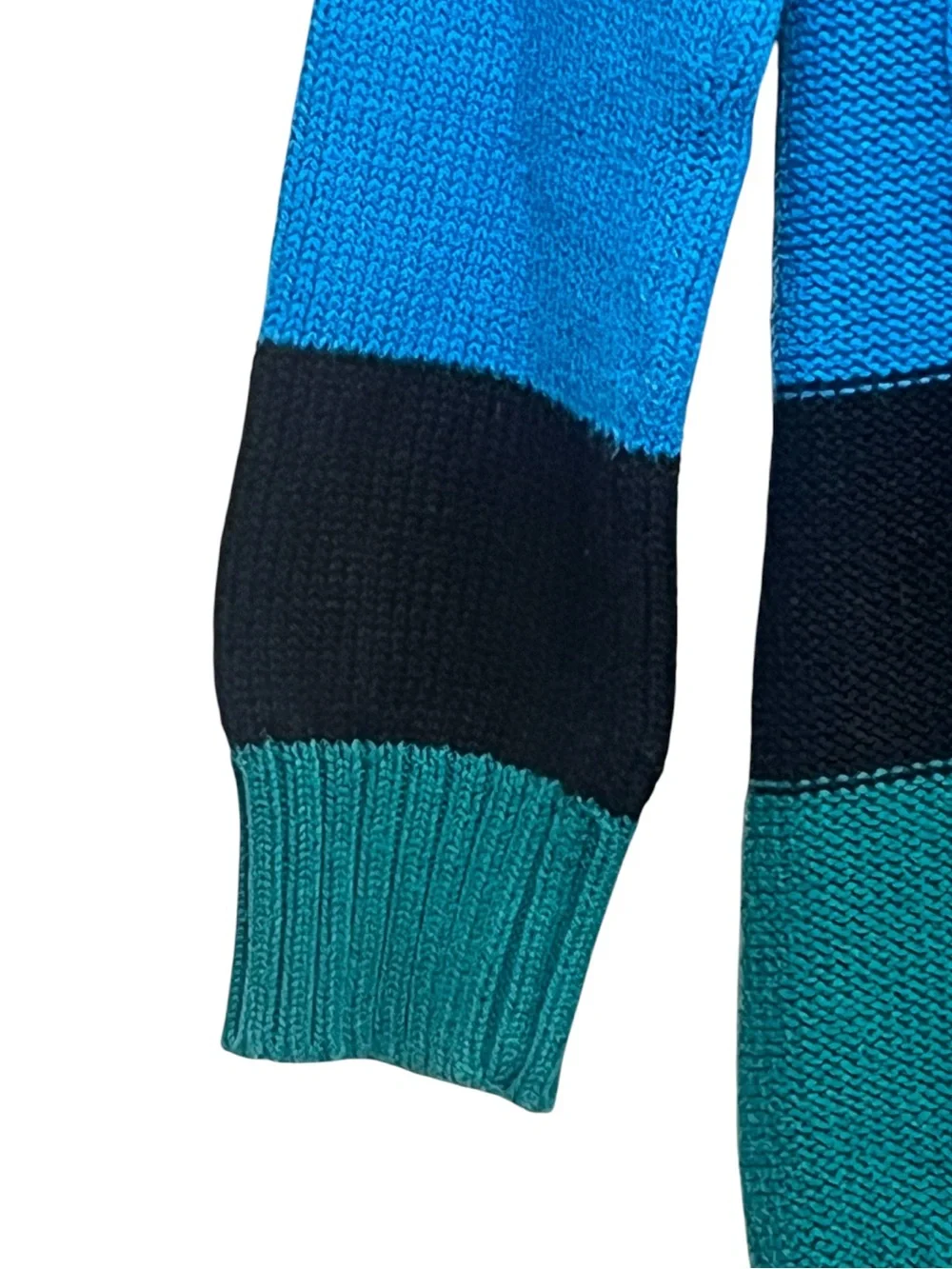 Gymboree Girls Size 5-6 Blue Cable Knit Colorblock Cardigan Sweater